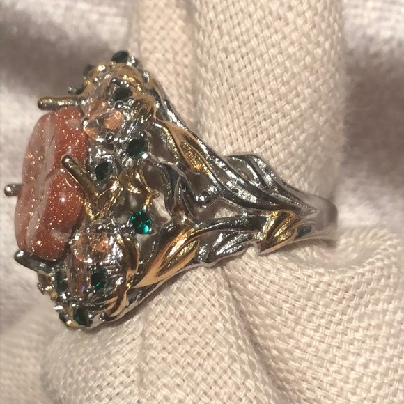 SUNSTONE Multi Gem Flower Statement Ring NWOTS - Picture 9 of 15